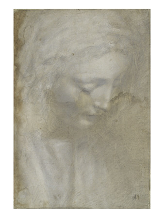 Tête De Femme, Penchée En Avant, Les Yeux Baissés by Léonard De Vinci Pricing Limited Edition Print image