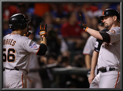 San Francisco Giants V Texas Rangers, Game 4: Aubrey Huff,Andres Torres by Christian Petersen Pricing Limited Edition Print image