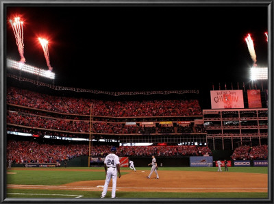 Texas Rangers V. San Francisco Giants, Game 5:  Fireworks Are Lite Off As Nelson Cruz by Ronald Martinez Pricing Limited Edition Print image