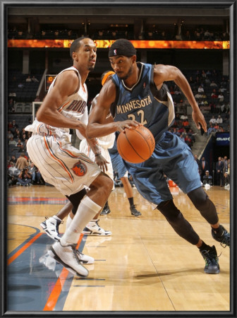 Minnesota Timberwolves V Charlotte Bobcats: Corey Brewer And Shaun Livingston by Brock Williams Smith Pricing Limited Edition Print image