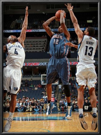 Charlotte Bobcats V Memphis Grizzlies: Tyrus Thomas, Sam Young And Xavier Henry by Joe Murphy Pricing Limited Edition Print image