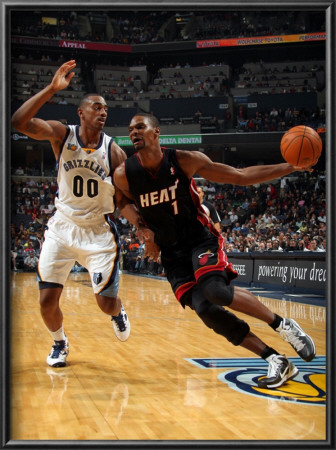 Miami Heat V Memphis Grizzlies: Chris Bosh And Darrell Arthur by Joe Murphy Pricing Limited Edition Print image