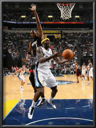 Miami Heat V Memphis Grizzlies: Zach Randolph And Chris Bosh by Joe Murphy Pricing Limited Edition Print image