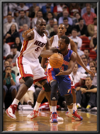 Detroit Pistons V Miami Heat: Will Bynum And Joel Anthony by Mike Ehrmann Pricing Limited Edition Print image