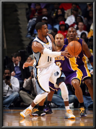 Los Angeles Lakers V Memphis Grizzlies: Mike Conley And Derek Fisher by Joe Murphy Pricing Limited Edition Print image