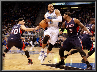 Atlanta Hawks V Orlando Magic: Vince Carter, Mike Bibby And Josh Smith by Sam Greenwood Pricing Limited Edition Print image