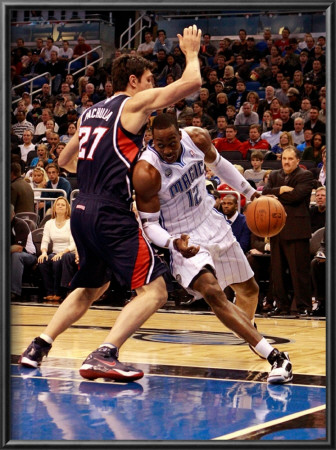 Atlanta Hawks V Orlando Magic: Dwight Howard And Zaza Pachulia by Sam Greenwood Pricing Limited Edition Print image