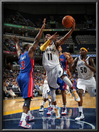 Detroit Pistons V Memphis Grizzlies: Mike Conley And Rodney Stuckey by Joe Murphy Pricing Limited Edition Print image