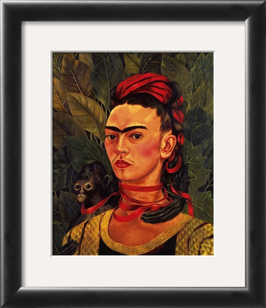 Self Portrait With A Monkey, C.1940 by Frida Kahlo Pricing Limited Edition Print image