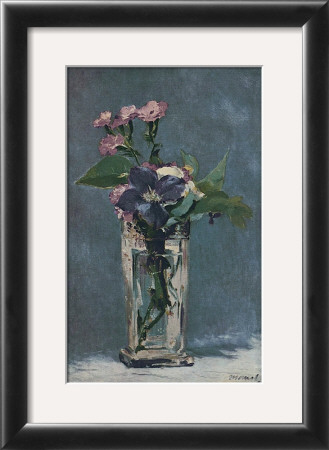 Carnations And Clematis In A Crystal Vase by Édouard Manet Pricing Limited Edition Print image