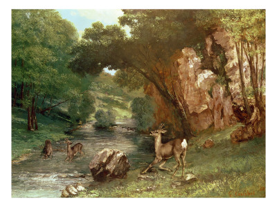 Deer By A River by Gustave Courbet Pricing Limited Edition Print image