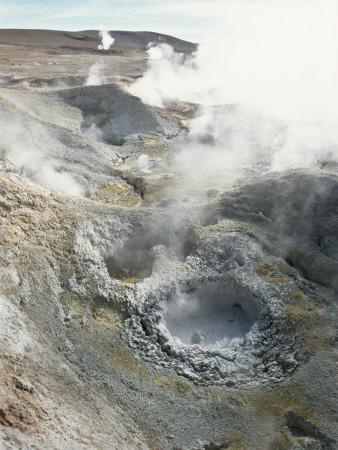 Geysers And Boiling Mud, Sol De Mamama Geyser, Altiplano, Bolivia by Doug Allan Pricing Limited Edition Print image