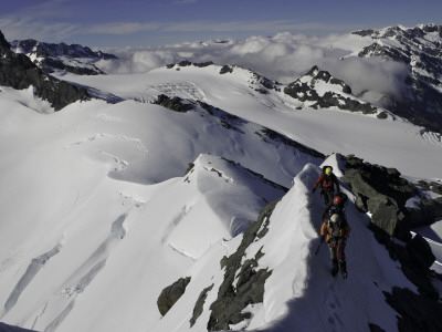 Mountaineering On Mt. Aspiring, New Zealand by Michael Brown Pricing Limited Edition Print image
