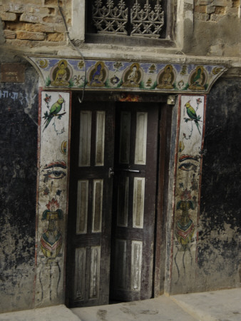 Door With Eyes, Nepal by Michael Brown Pricing Limited Edition Print image