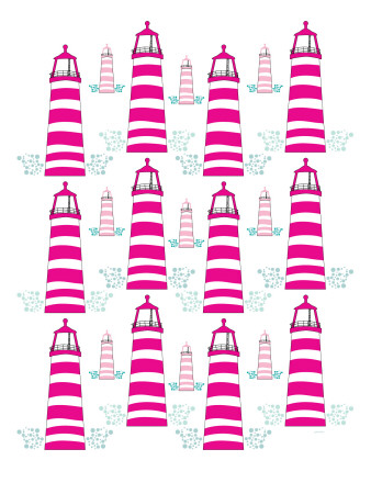 Pink Light House Pattern by Avalisa Pricing Limited Edition Print image