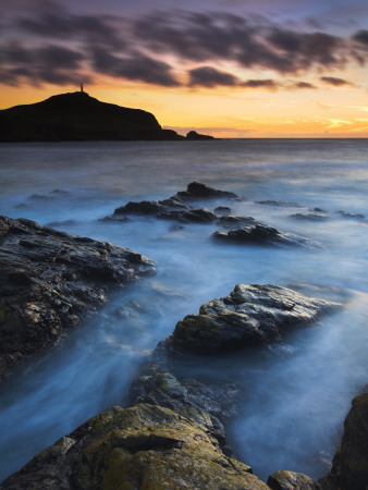 Twilight At Porth Ledden Near Land's End, Cornwall, Uk by Adam Burton Pricing Limited Edition Print image