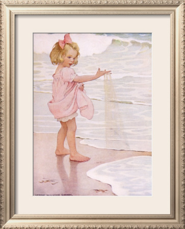 Young Girl In The Ocean Surf by Jessie Willcox-Smith Pricing Limited Edition Print image