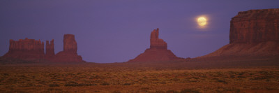Moon Shining Over Rock Formations, Monument Valley Tribal Park, Arizona, Usa by Panoramic Images Pricing Limited Edition Print image