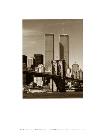 World Trade Center Over Brooklyn Bridge by Walter Gritsik Pricing Limited Edition Print image