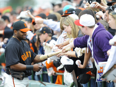 Los Angeles Dodgers V San Francisco Giants, Scottsdale, Az - February 26: Pablo Sandoval by Rob Tringali Pricing Limited Edition Print image