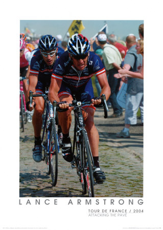 Lance Armstrong, 2004 Tour De France: Attacking The Pave by Graham Watson Pricing Limited Edition Print image