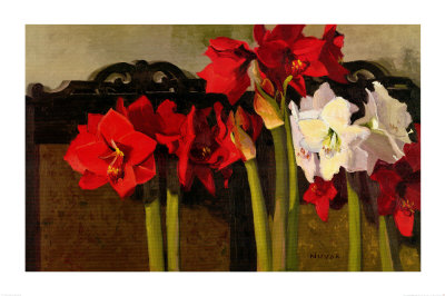 French Screen And Dutch Amaryllis by Shirley Novak Pricing Limited Edition Print image