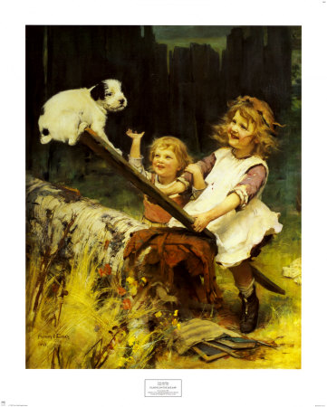 Playing On The See-Saw by Arthur John Elsley Pricing Limited Edition Print image