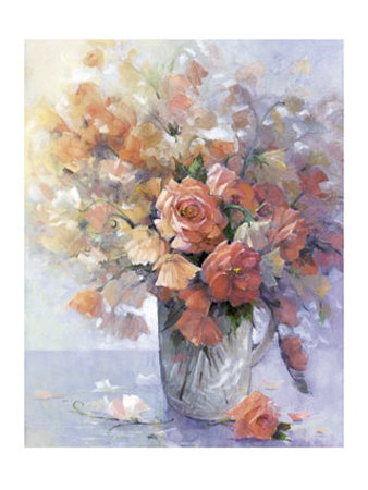 Jug Of Pink Roses by Peter Mcgowan Pricing Limited Edition Print image