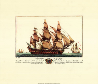 Nave Napolitana Di 74 Cannoni by Giuseppe Allezard Pricing Limited Edition Print image