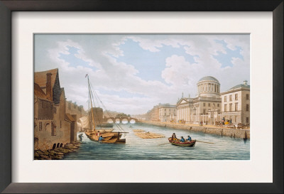 View Of The Law Courts, Looking Up The Liffey, Dublin, 1799 by James Malton Pricing Limited Edition Print image