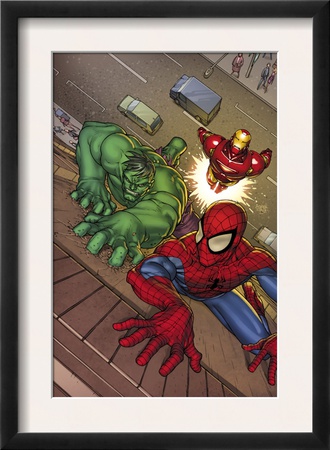 Marvel Adventures Super Heroes #3 Cover: Spider-Man, Hulk And Iron Man by Roger Cruz Pricing Limited Edition Print image