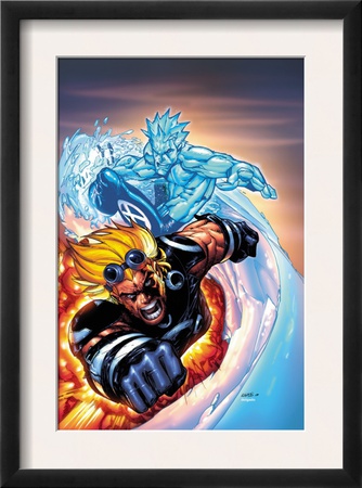 X-Men #201 Cover: Iceman And Cannonball by Humberto Ramos Pricing Limited Edition Print image