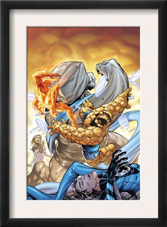 Marvel Adventures Fantastic Four #34 Cover: Thing And Human Torch by Tom Grummett Pricing Limited Edition Print image