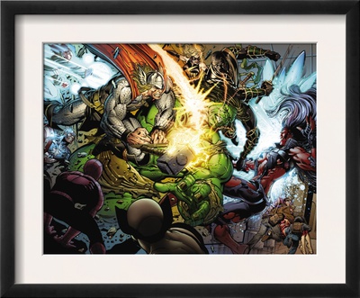 Incredible Hulk #607 Group: Thor, Skaar, Ronin And Red She-Hulk by Paul Pelletier Pricing Limited Edition Print image