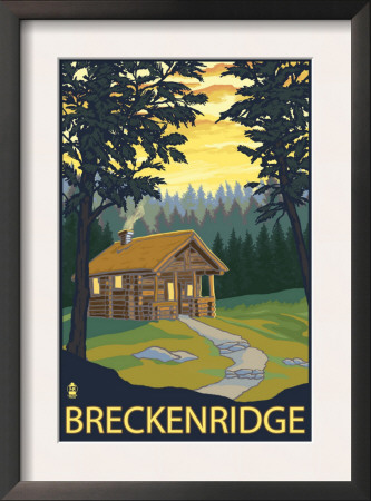 Breckenridge, Colorado - Cabin In Woods, C.2008 by Lantern Press Pricing Limited Edition Print image