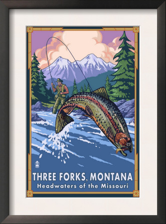 Three Forks, Mt - Fishing Scene, C.2009 by Lantern Press Pricing Limited Edition Print image