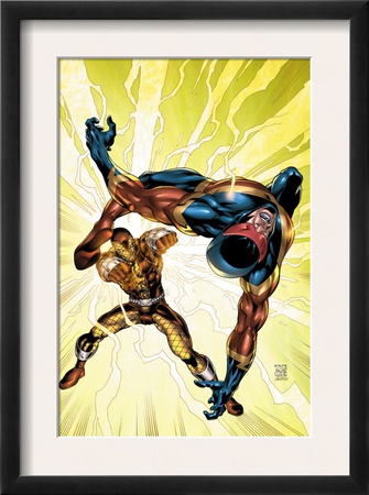 New Thunderbolts #8 Cover: Shocker And Speed Demon Fighting by Tom Grummett Pricing Limited Edition Print image