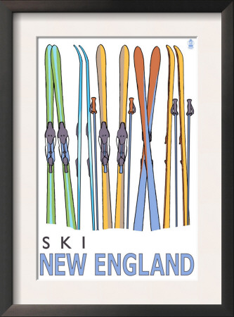 Skis In Snow - New England, C.2009 by Lantern Press Pricing Limited Edition Print image