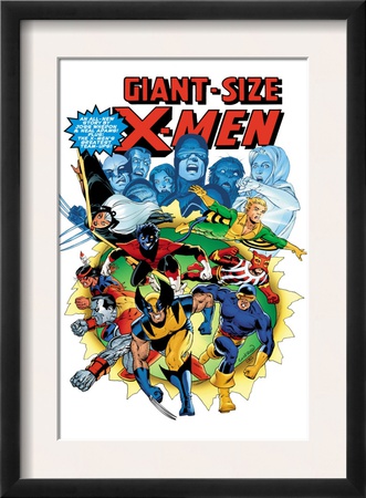 Giant-Size X-Men #3 Cover: Wolverine, Cyclops, Nightcrawler And Sunfire Charging by Dave Cockrum Pricing Limited Edition Print image
