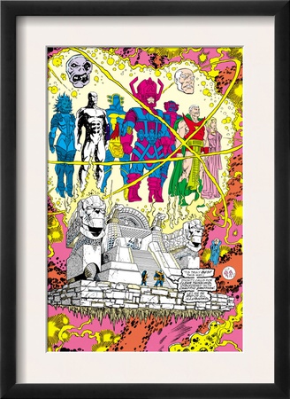 Infinity Gauntlet #5 Group: Galactus, The Stranger, Kronos, Lord Chaos And Master Order by George Perez Pricing Limited Edition Print image