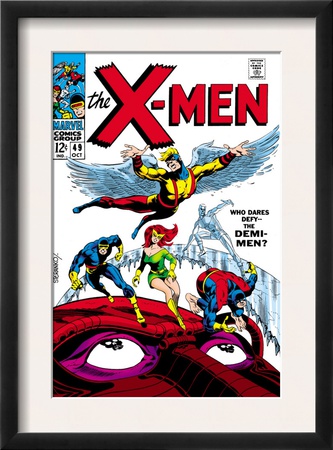X-Men #49 Cover: Angel, Iceman, Cyclops, Grey, Jean, Beast, X-Men And Marvel Girl by Werner Roth Pricing Limited Edition Print image