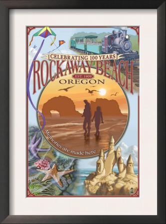 Rockaway Beach, Oregon Views, C.2009 by Lantern Press Pricing Limited Edition Print image