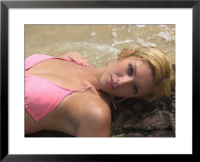 Oahu, Hi, Young Woman On Tropical Beach by Tomas Del Amo Pricing Limited Edition Print image