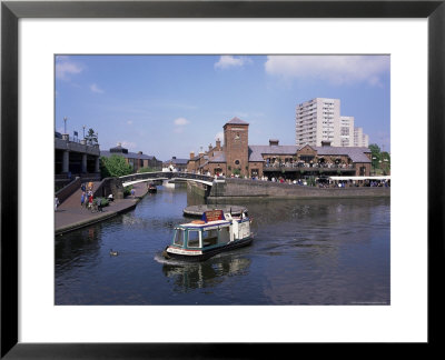 Deep Cutting Junction Canal Crossroads With Malt House And Waterbus, Birmingham, West Midlands, Uk by Geoff Renner Pricing Limited Edition Print image