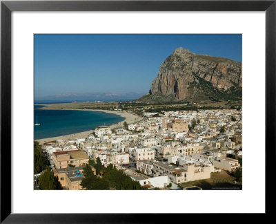 Resort Town View And Monte Monaco, San Vito Lo Capo, Sicily, Italy by Walter Bibikow Pricing Limited Edition Print image