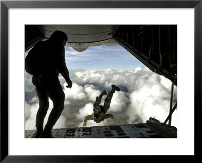 Pararescuemen Jump Out The Back Of A C-130 Hercules by Stocktrek Images Pricing Limited Edition Print image