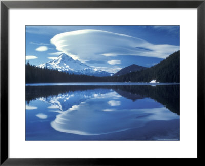 Mt Hood Reflected In Mirror Lake, Oregon Cascades, Usa by Janis Miglavs Pricing Limited Edition Print image