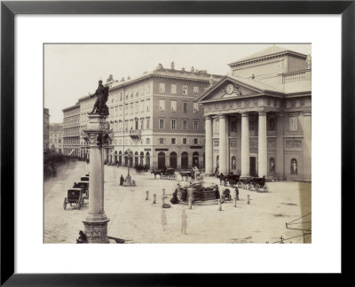 Piazza Della Borsa, In Trieste, Italy, With The Palazzo Della Borsa Vecchia by Giuseppe Wulz Pricing Limited Edition Print image