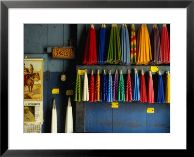 Maya Ritual Candles On Wall Of Religious Shop, San Cristobel De Las Casas, Mexico by Jeffrey Becom Pricing Limited Edition Print image