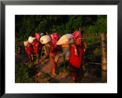 Akha Women Carrying Shopping Home, Muang Sing, Laos by Kraig Lieb Pricing Limited Edition Print image